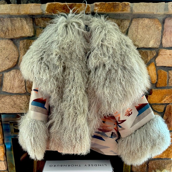 Lindsey Thornburg Jackets & Blazers - Lindsey Thornburg White Sands Shearling Cloak